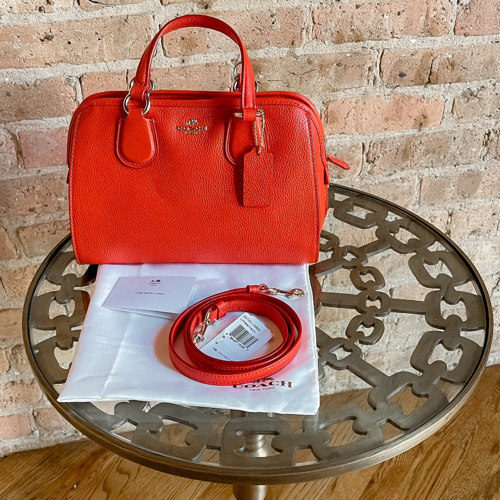 Coach Red Leather Handbag - Picture 4 of 15